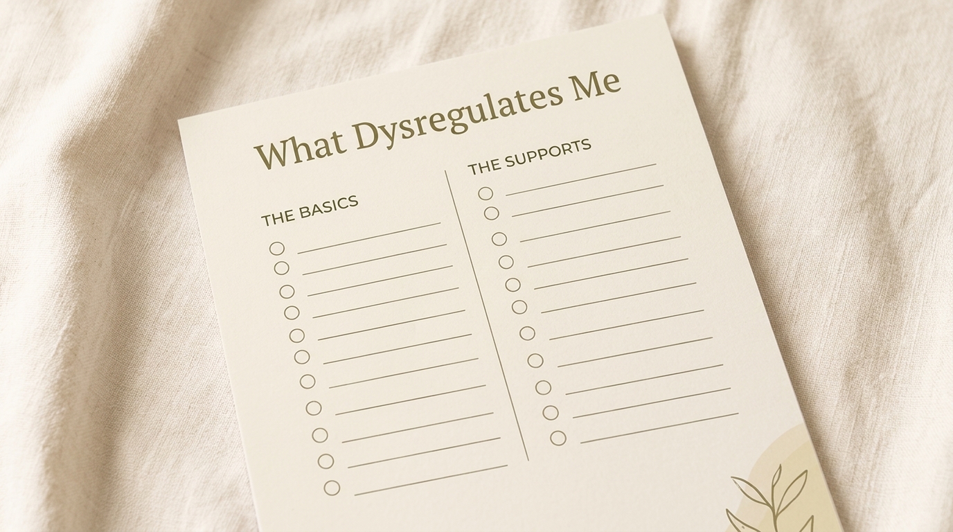 What Dysregulates Me worksheet
